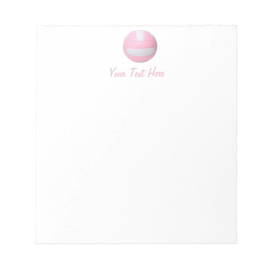 Roze Volleybal gepersonaliseerd Notitieblok (Voorkant)
