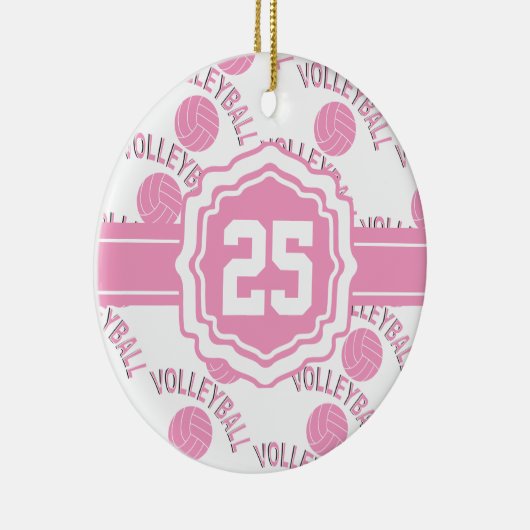 Roze volleybal keramisch ornament (Rechts)