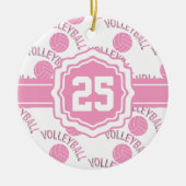 Roze volleybal keramisch ornament (Voorkant)