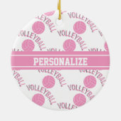 Roze volleybal keramisch ornament (Achterkant)