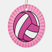 Roze volleybal keramisch ornament (Links)