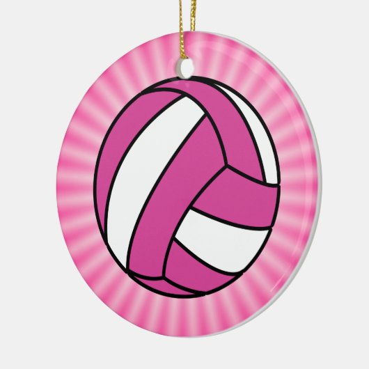 Roze volleybal keramisch ornament (Links)