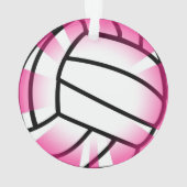 Roze volleybal met naam en nummer Kerstmis Ornament (achterkant)