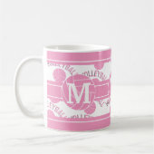 Roze volleybal - Monogram Koffiemok (Links)