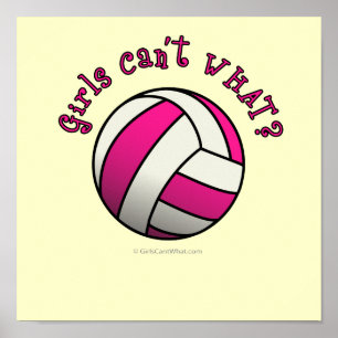 Roze volleybal poster