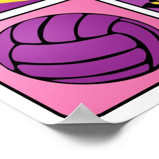 Roze volleybal poster (Hoek)