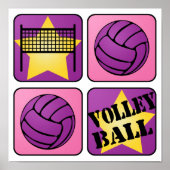 Roze volleybal poster (Voorkant)