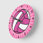 Roze volleybal ronde klok (Hoek)