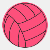Roze Volleybal Sticker (Voorkant)