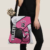  roze volleybal tote bag (Dichtbij)