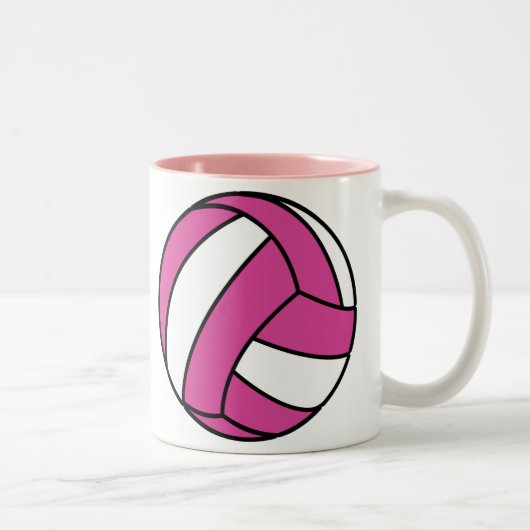 Roze volleybal tweekleurige koffiemok (Rechts)