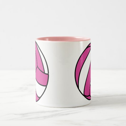 Roze volleybal tweekleurige koffiemok (Center)