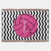 Roze Volleyball Aangepaste monogram Drijvende bank Deken (Voorkant)