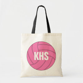 Roze Volleyball-Canvas tas met aangepaste tekst