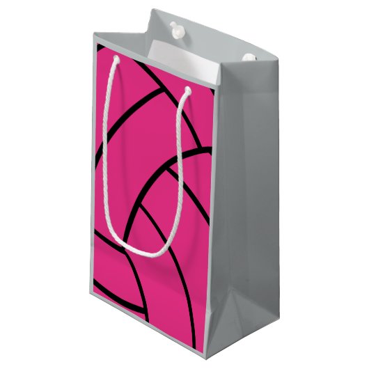 Roze volleyball Gift Bag Klein Cadeauzakje (Voorkant Gekanteld)