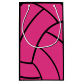 Roze volleyball Gift Bag Klein Cadeauzakje (Achterkant)