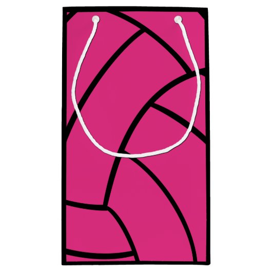 Roze volleyball Gift Bag Klein Cadeauzakje (Achterkant)
