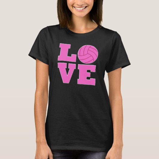 Roze volleyball Love Women's T-shirt (Voorkant)