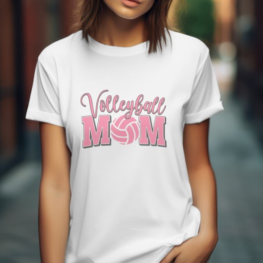Roze Volleyball mama T-shirt