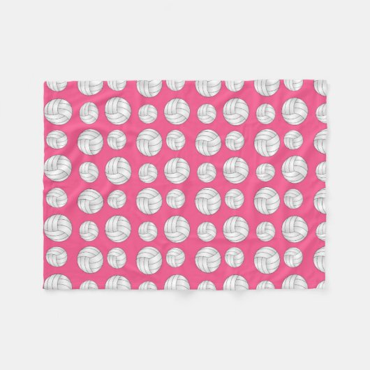 Roze volleybalpatroon fleece deken (Voorkant (Horizontaal))