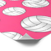Roze volleybalpatroon poster (Hoek)