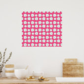 Roze volleybalpatroon poster (Keuken)