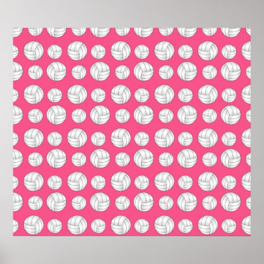 Roze volleybalpatroon poster (Voorkant)