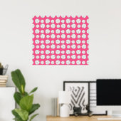 Roze volleybalpatroon poster (Thuiskantoor)