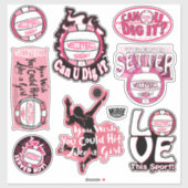 Roze volleybalRocks Sticker (Vel)