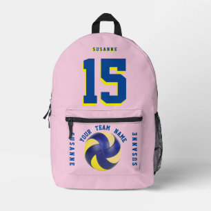 Roze volleybalspeler rugzak roze blauw sportief