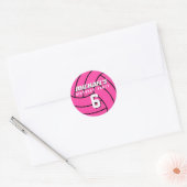 Roze volleybalsport Stickers Sportkinderen Birthda (Envelop)