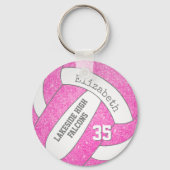 roze volleybaltas label spelerteam sleutelhanger (Achterkant)