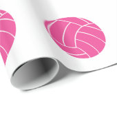 Roze volleybalverlooppapier cadeaupapier (Rol Hoek)