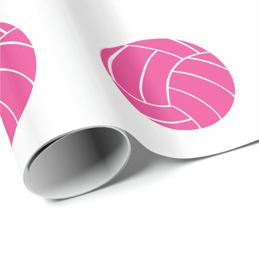 Roze volleybalverlooppapier cadeaupapier (Rol Hoek)