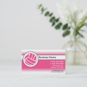 Roze volleybalvisitekaartjes met witte flade visitekaartje (Staand voorkant)