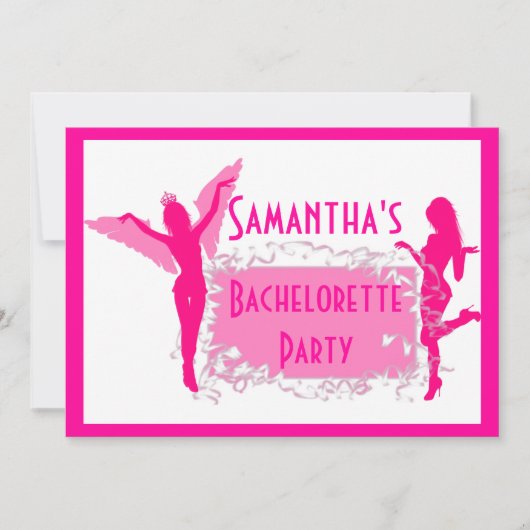 Roze volwassen vrijgezellenfeest kaart (Voorkant)