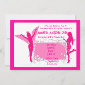 Roze volwassen vrijgezellenfeest kaart (Achterkant)