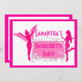 Roze volwassen vrijgezellenfeest kaart (Voorkant / Achterkant)