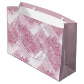 Roze vonken op wit. groot cadeauzakje (Achterkant Gekanteld)