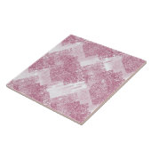 Roze vonken op wit. tegeltje (Zijkant)