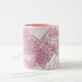 Roze vonken op wit. tweekleurige koffiemok (Center)