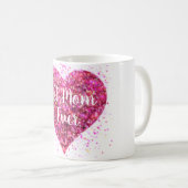 Roze vonkende glitter hart beste moeder ooit koffiemok (Voorkant rechts)