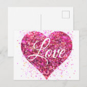 Roze vonkende hartliefde briefkaart (Voorkant / Achterkant)