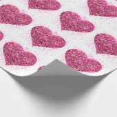 Roze vonkende hartliefde cadeaupapier (Hoek)