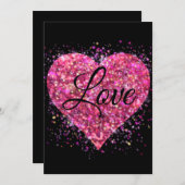 Roze vonkende hartliefde feestdagenkaart (Voorkant / Achterkant)
