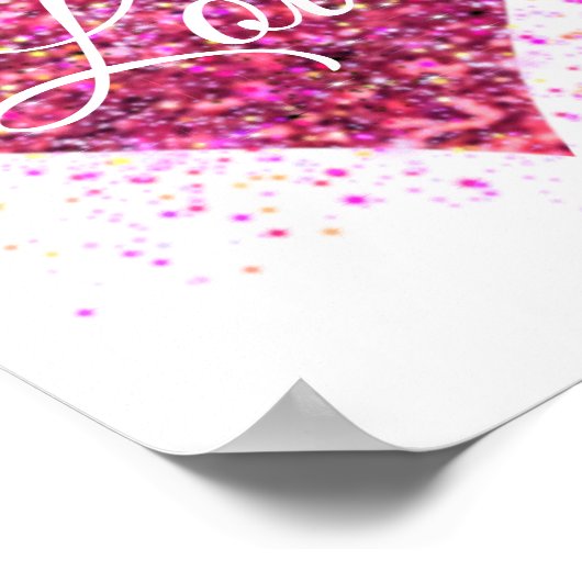 Roze vonkende hartliefde poster (Hoek)