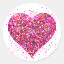 Roze vonkende hartliefde ronde sticker