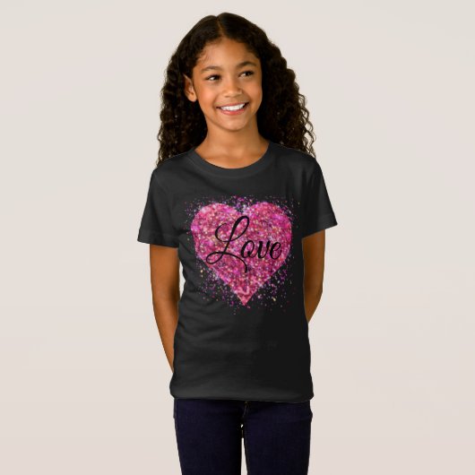 Roze vonkende hartliefde t-shirt (Voorkant volledig)