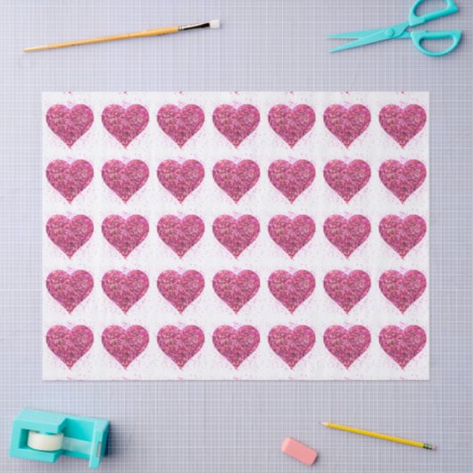 Roze vonkende hartliefde tissuepapier (Craft)