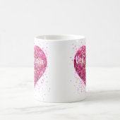 Roze vonkzinnig glitter hart beste oma ooit koffiemok (Center)